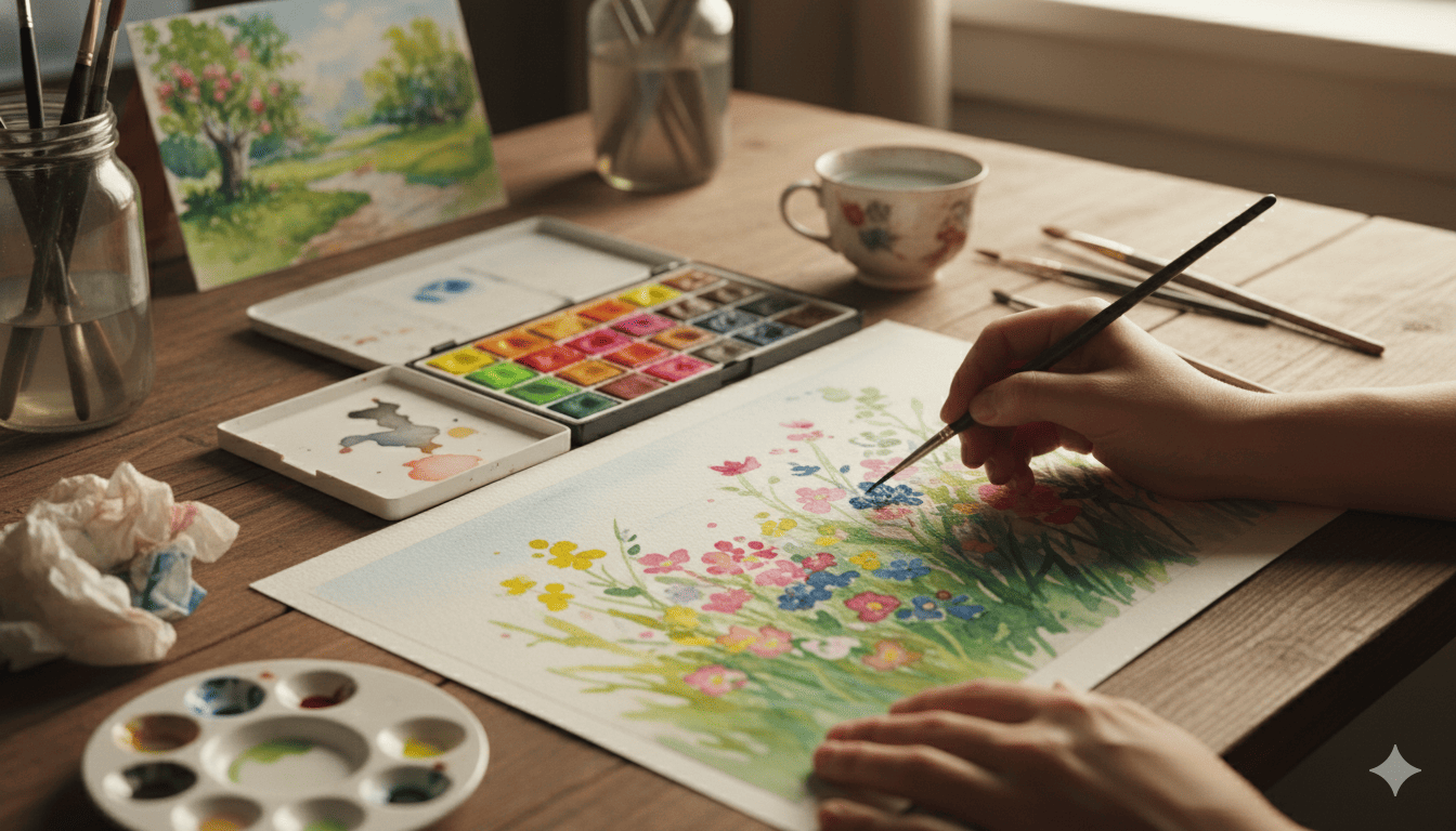 Watercolor Painting Session